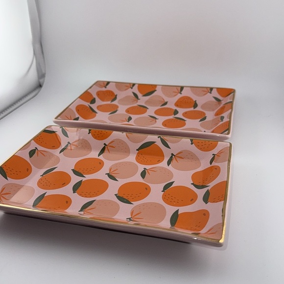 NWT Nordstrom sorbet oranges fruit / jewelry tray / catch all SET OF 2 - Picture 4 of 7